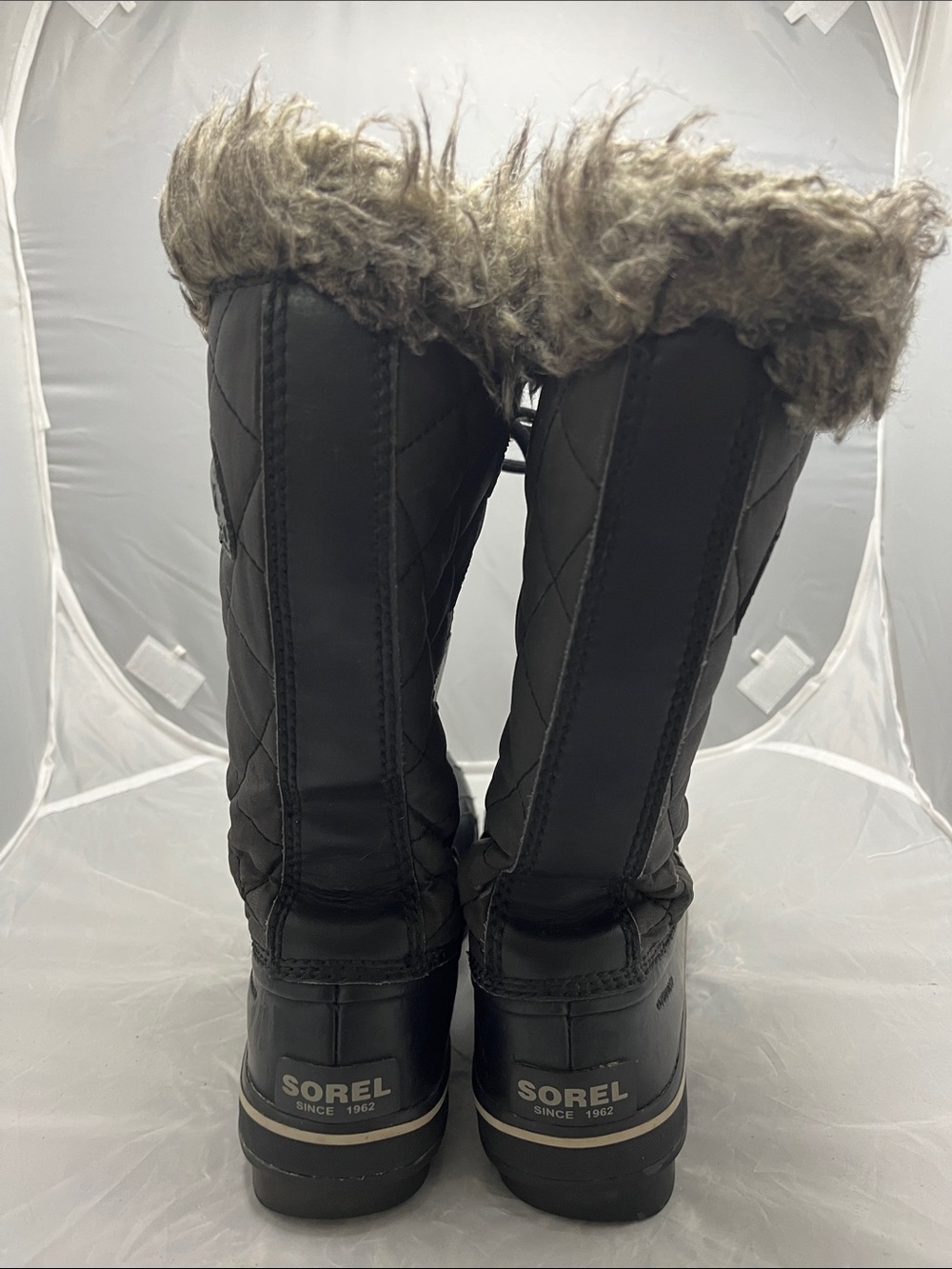 Sorel Tofino Black Quilted Lace-Up Winter Boots - Size 6.5 - Picture 7 of 16